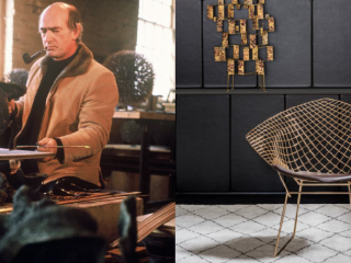 Harry Bertoia and Gold Diamond Bertoia Chair