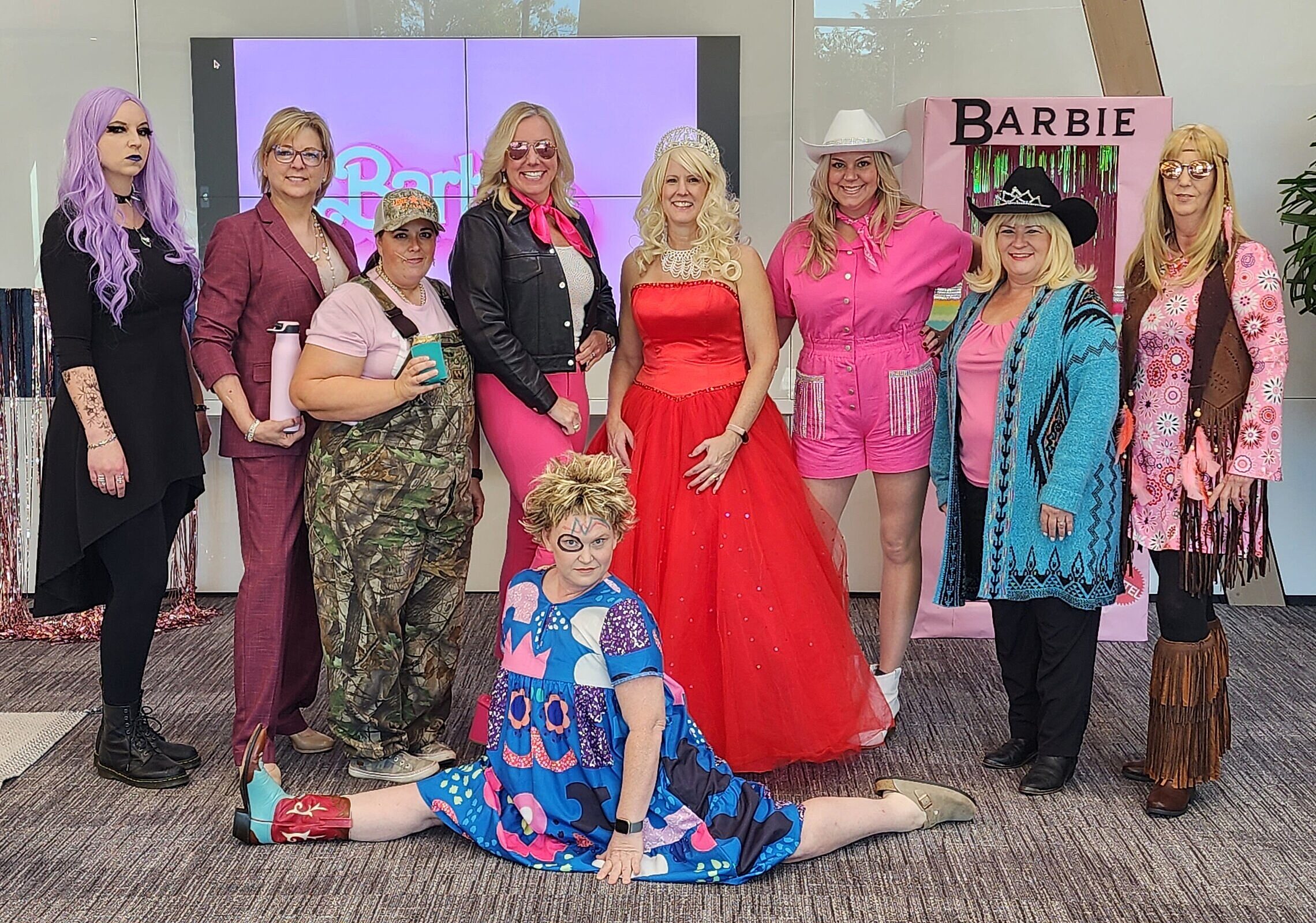 Women dressed up as different barbies for halloween