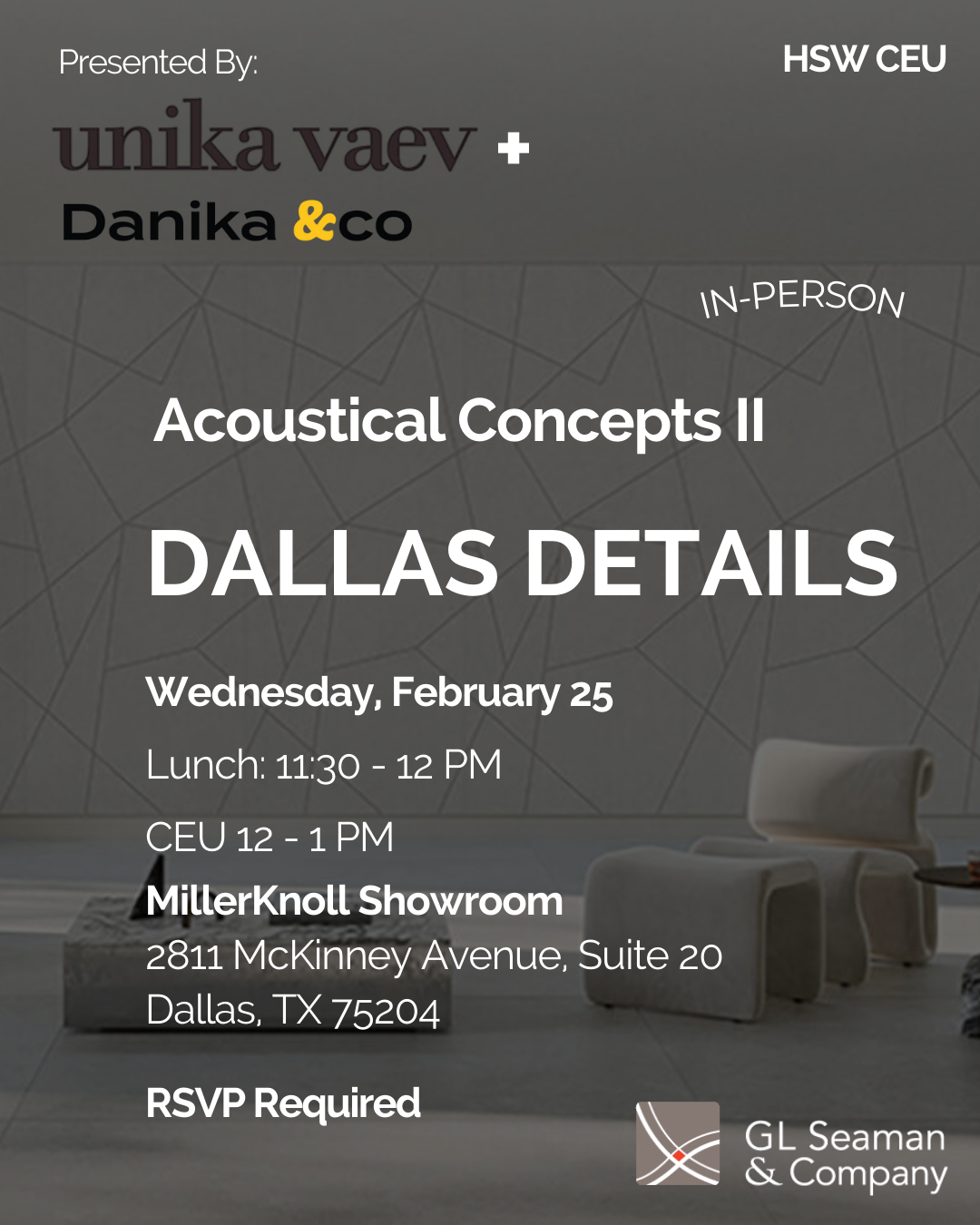 GLSC - Dallas - Unika Vaev Danika and Co CEU 02 25 26 Invitation Image
