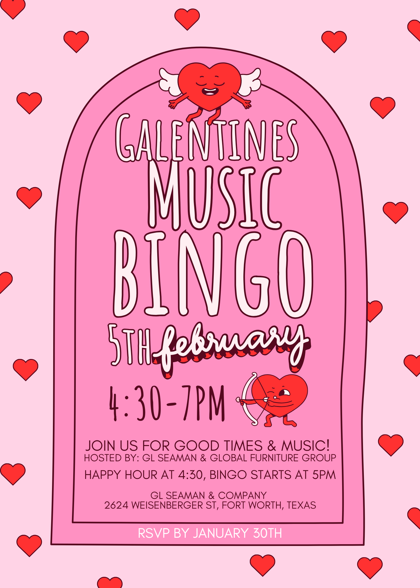 GLSC FW Galentines Party & Music Bingo Invitation