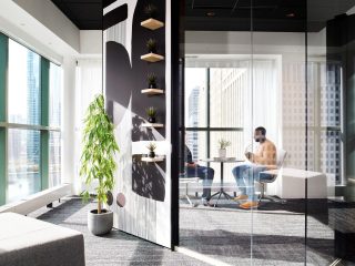 DIRTT Glass Walls around a private office