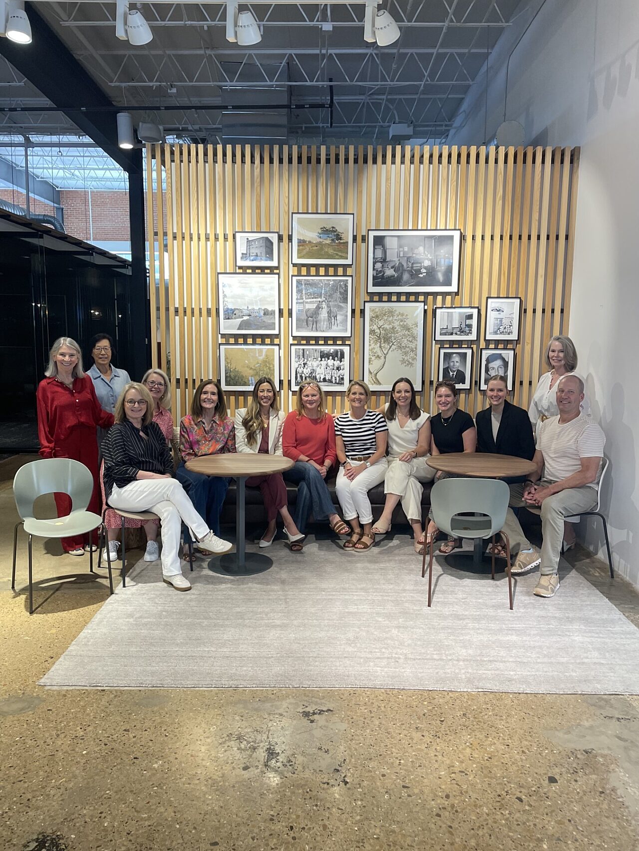 Corporate team smiling for picture