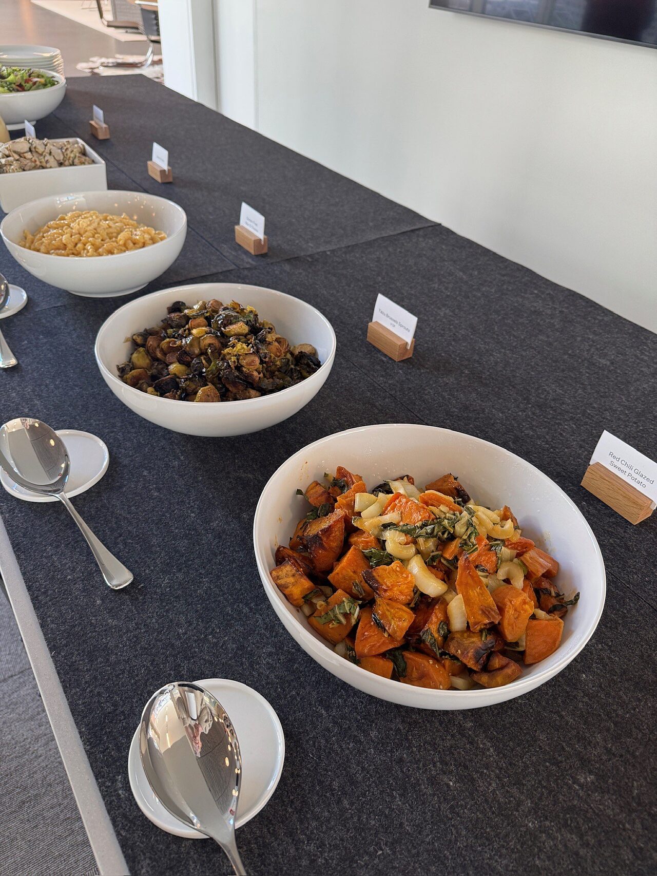 Food in bowls for an event buffet