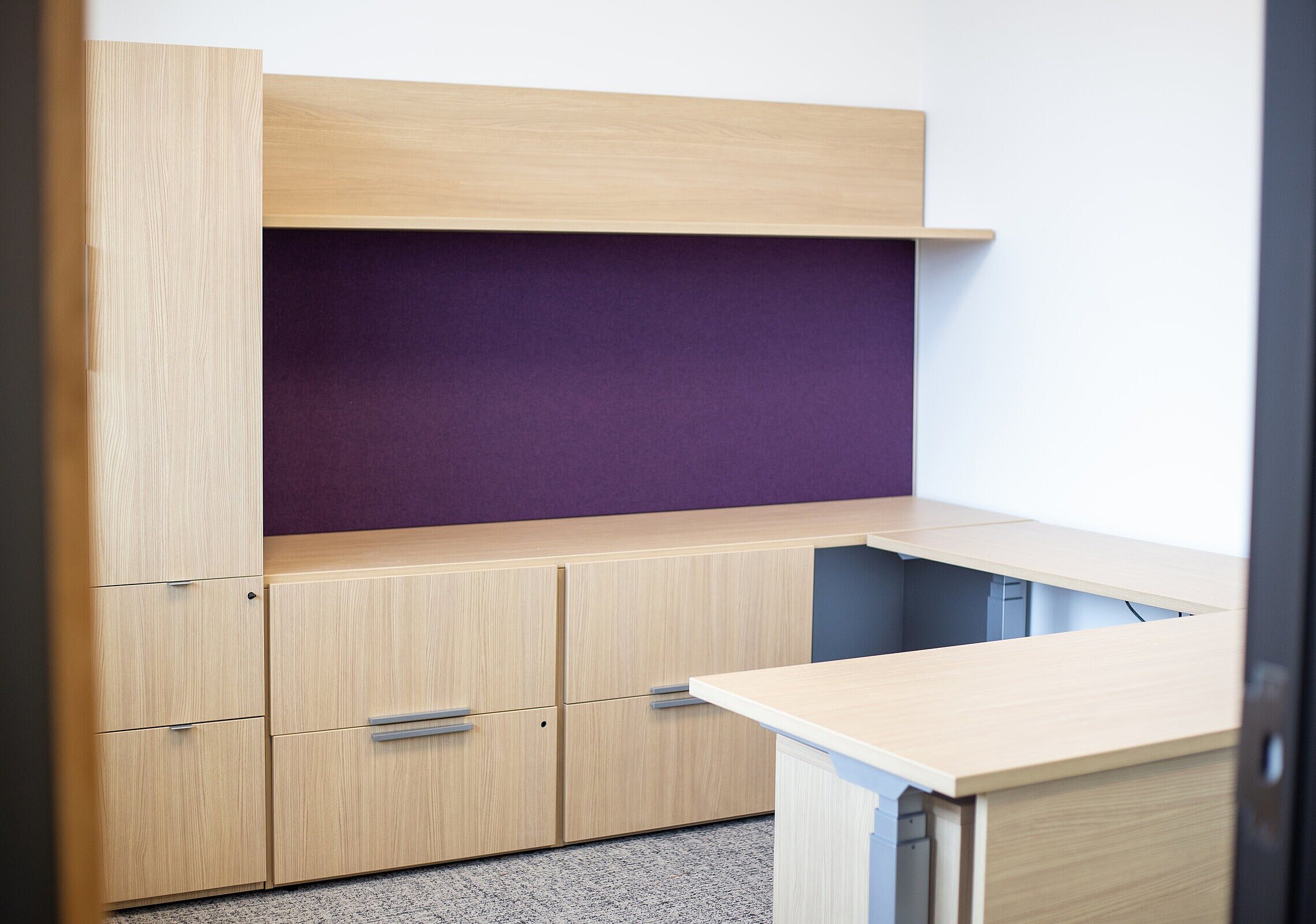 TCU Burnett School of Medicine Private Office with a desk and drawers for storage