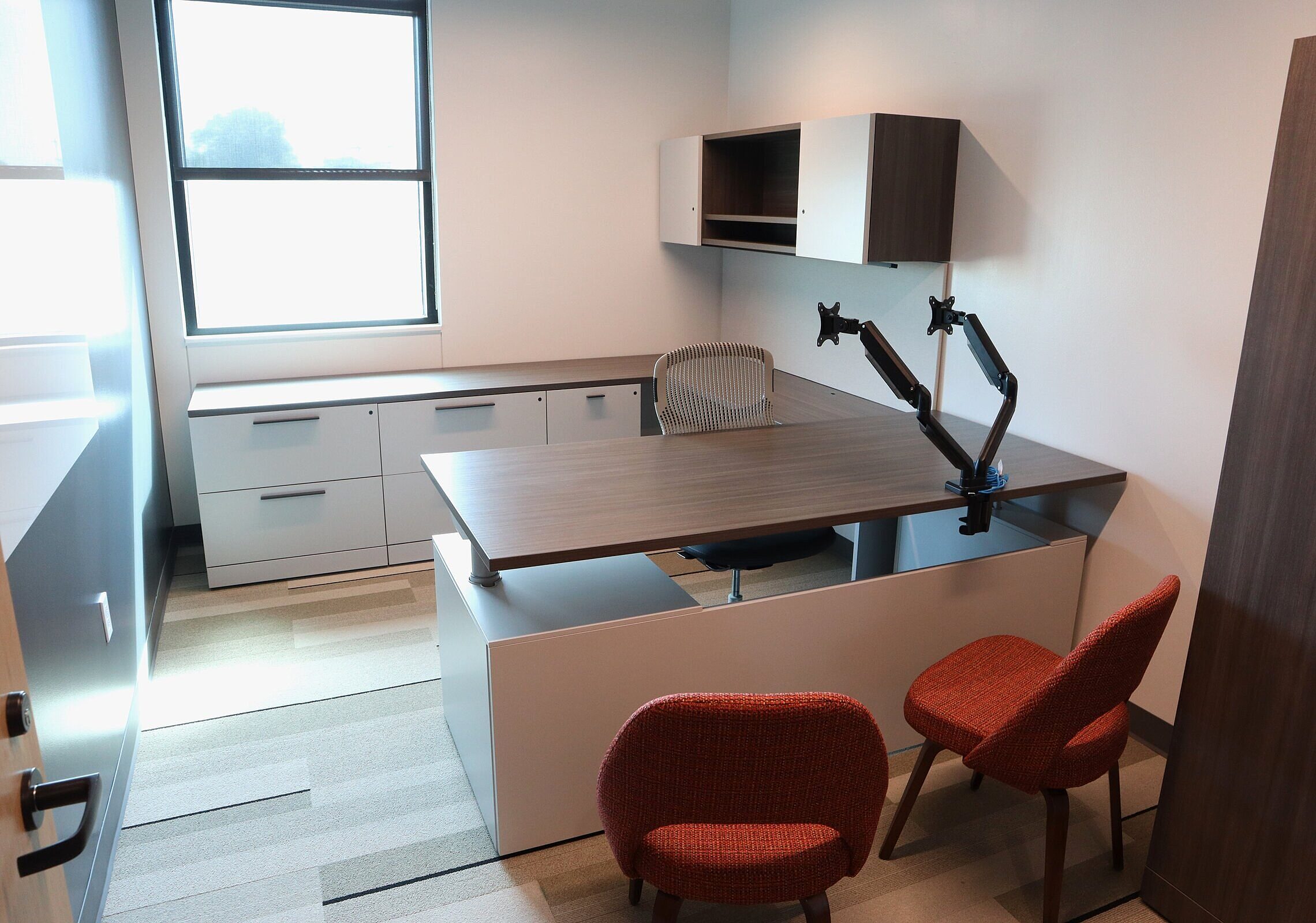 City of Weatherford Public Safety Building Private office with two chairs and storage